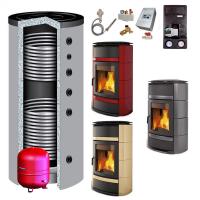LaNordica Kaminofen wasserführend Norma S Idro DSA EVO 3 Farben 17.5 kW + Pufferspeicher